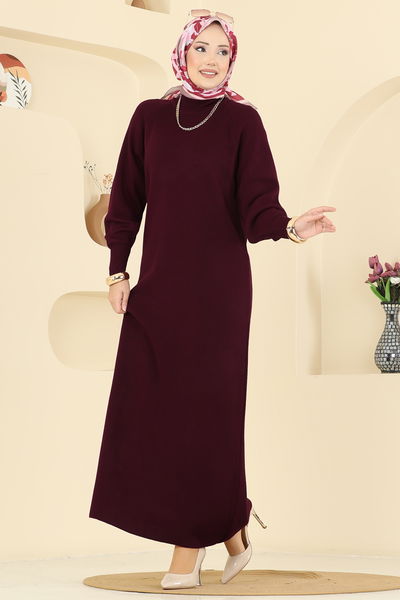 A.Y.D. - Balon Kol Detaylı Elbise 2764AYD574-MS Bordo - 416946