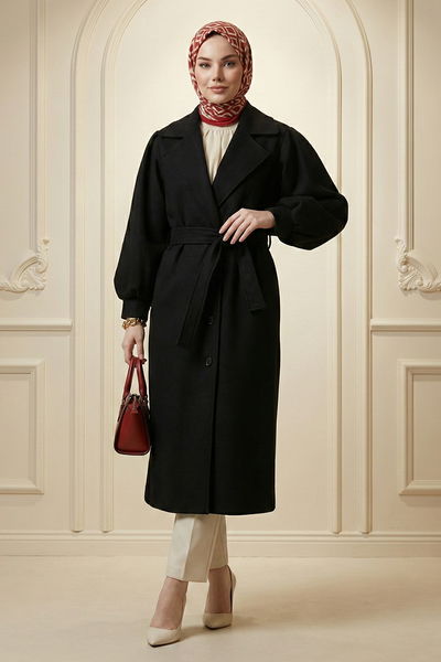 MRV F.M.Z. - Balon Kol Kaşe Kaban 9003FMZ1190-M Siyah - 425831