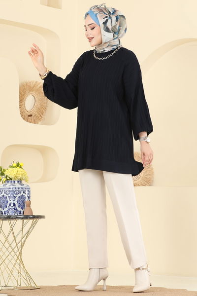 U.Z. - Balon Kol Triko Tunik 2199UZ662-MS Siyah - 411188