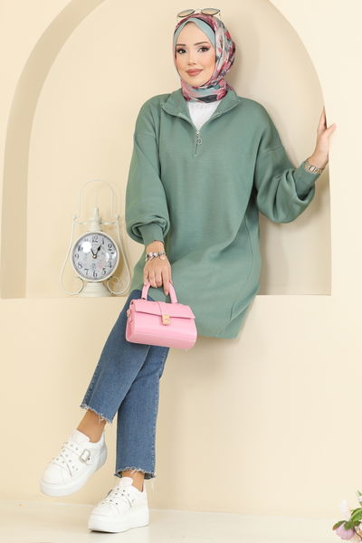 A.Y.D. - Balon Kol Triko Tunik 2753AYD574-MS Çağla - 413027