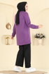 Baskı Detaylı Spor Takım 8050UZ662-MS Lila&Siyah - Thumbnail