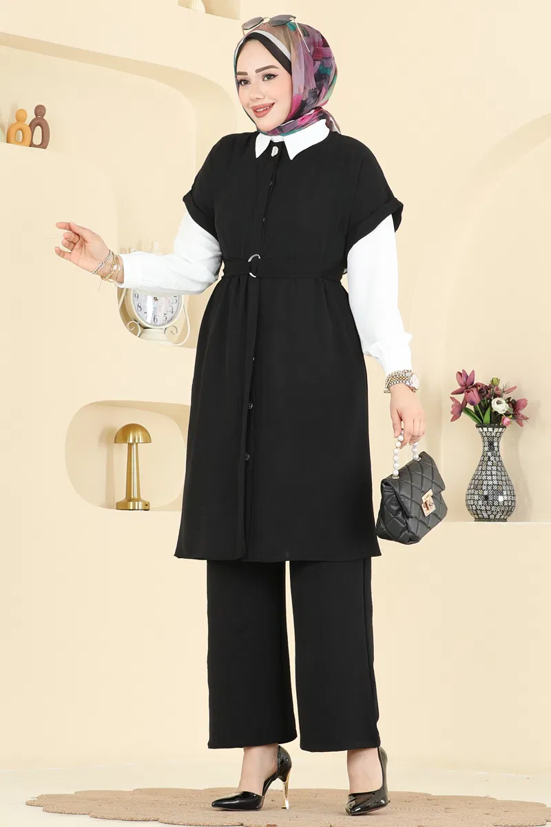 Belden Bağcıklı Gömlek Takım 3274HBS856-MS Siyah