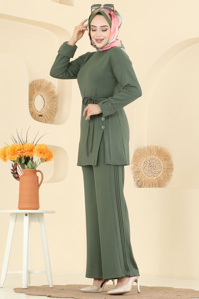 Z.N.K. - Beli Bağcık Detaylı Takım 5712ZNK1009-MS Haki - 415964