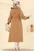 Beli Bağcıklı Kaşe Kaban 6265BSK463-MS Camel - Thumbnail