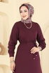 Beli Bağcıklı Spor Elbise 7053TEG847-MS Bordo - Thumbnail