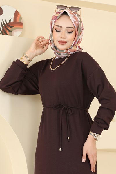 T.E.G. - Beli Bağcıklı Spor Elbise 7053TEG847-MS Kahve - 418346