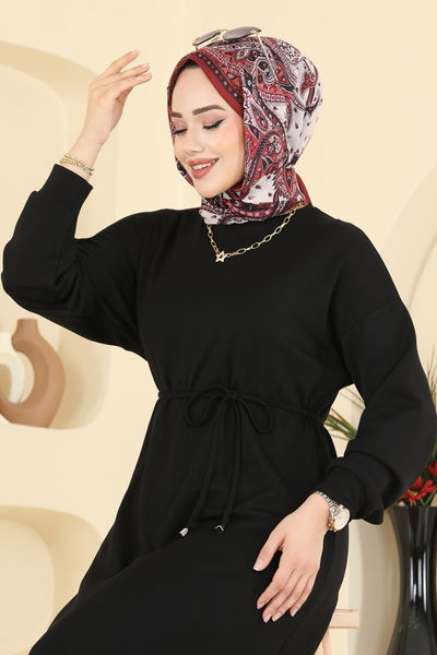 T.E.G. - Beli Bağcıklı Spor Elbise 7053TEG847-MS Siyah - 418354