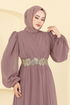 Beli Güpürlü Şifon Abiye 8115AB368-MS Pudra Vizyon - Thumbnail