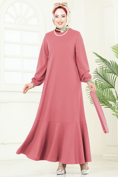 U.K.B. - Beli Kemerli Mira Elbise 23028UKB139-MS Gül Kurusu - 386796