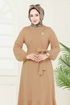Beli Kemerli Mira Elbise 23028UKB139-MS Latte - Thumbnail