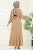 Beli Kemerli Mira Elbise 23028UKB139-MS Latte - Thumbnail