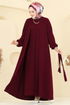 Beli Kuşaklı Elbise Takım 0347BG354-MS Bordo - Thumbnail