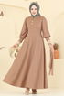 Beli Kuşaklı Krep Elbise 23031UKB139-MS Vizyon - Thumbnail