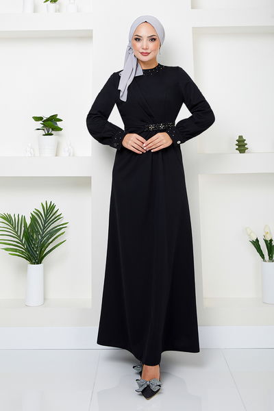 MRV S.L. - Béli La Pierre Brodé Robe de soirée 5027SL890-L Noir - 344277