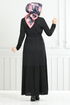 Béli Lacé Hijab Robe 779ASE1099-L Noir - Thumbnail