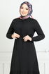 Béli Lacé Hijab Robe 779ASE1099-L Noir - Thumbnail