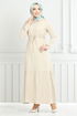 Beli Laced Up Hijab Dress 779ASE1099-M The Stone - Thumbnail