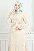 Beli Laced Up Hijab Dress 779ASE1099-M The Stone - Thumbnail