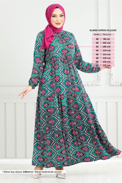 MRV B.G.S. - Beli Laced Up Patterned Dress 1137BGS895-M Oil - 353115