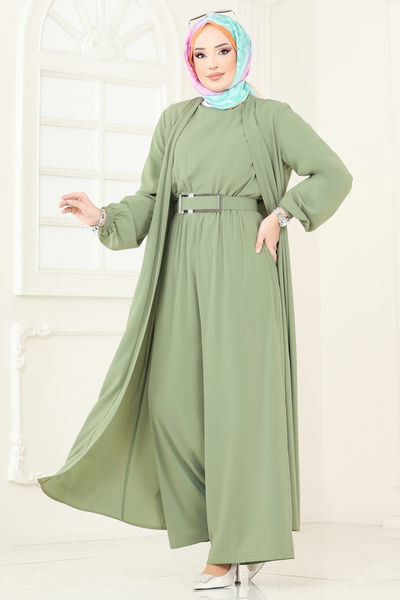S.L. - Beli Lastikli Abaya Tulum 2628SL432-MS Çağla - 400362