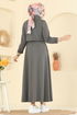 Beli Lastikli Modal Elbise 21201MPR1163-MS Antrasit - Thumbnail