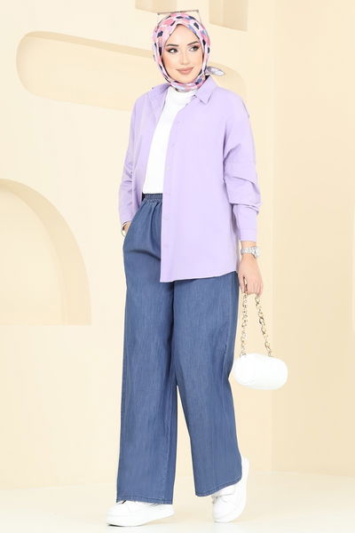 L.D. - Beli Lastikli Tensel Kot Pantolon 9004LD1070-MS Kot - 382240