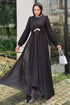 Beli Taşlı Tül Abiye 4695ALGK1170-MS Siyah - Thumbnail