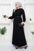 Beli The Stone Embroidered Evening dress 5027SL890-M Black - Thumbnail