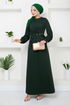 Beli The Stone Embroidered Evening dress 5027SL890-M Emerald - Thumbnail
