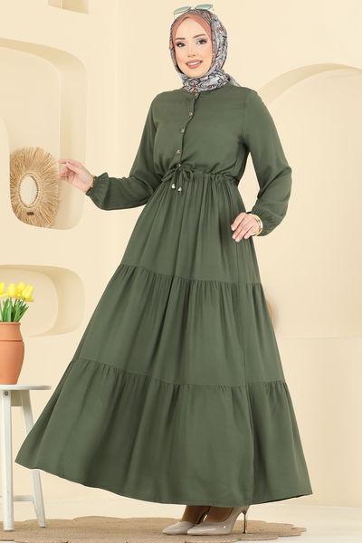 B.G.S. - Beli Tünelli Belmando Elbise 7138BG354-MS Haki - 416368