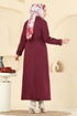 Beli Tünelli Bondit Trençkot 6223ANT466-MS Bordo - Thumbnail