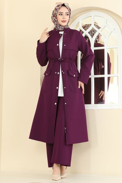 P.L. - Beli Tünelli Dabıl Takım PL9205-MS Mürdüm - 424642