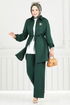 Beli Tünelli Tesettür Takım 410DVL817-MS Zümrüt - Thumbnail