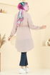 Beli Tünelli Tesettür Tunik 3061KTR750-MS Bej - Thumbnail