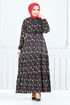 Beli Tunneled Dress 810OZR1047-M Red & Black - Thumbnail