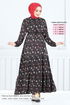 Beli Tunneled Dress 810OZR1047-M Red & Black - Thumbnail