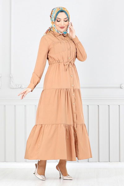 MRV A.S.N. - Beli Tunneled Hijab Dress 225ASN936-M Latte - 350840