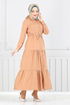 Beli Tunneled Hijab Dress 225ASN936-M Latte - Thumbnail
