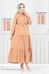 Beli Tunneled Hijab Dress 225ASN936-M Latte - Thumbnail