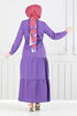 Beli Tunneled Hijab Dress 225ASN936-M Purple - Thumbnail