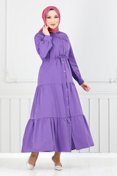 MRV A.S.N. - Beli Tunneled Hijab Dress 225ASN936-M Purple - 350696