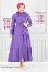 Beli Tunneled Hijab Dress 225ASN936-M Purple - Thumbnail
