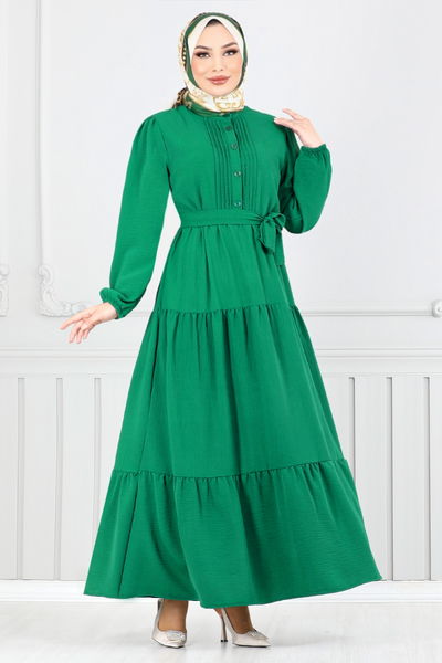 MRV A.S.N. - Belted Aerobin Dress 207ASN936-M Emerald - 350529