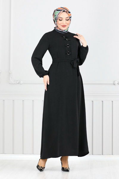 MRV A.S.N. - Belted Aerobin Dress 224ASN936-M Black - 350654