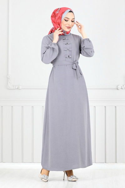 MRV A.S.N. - Belted Aerobin Dress 224ASN936-M Grey - 350663