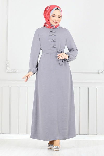 MRV A.S.N. - Belted Aerobin Dress 224ASN936-M Grey - 350664