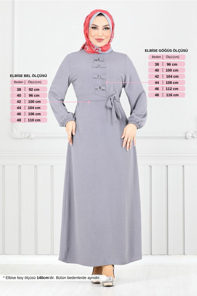 MRV A.S.N. - Belted Aerobin Dress 224ASN936-M Grey - 351916