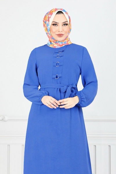 MRV A.S.N. - Belted Aerobin Dress 224ASN936-M Indigo - 350660