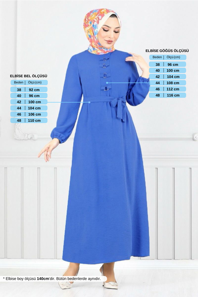 MRV A.S.N. - Belted Aerobin Dress 224ASN936-M Indigo - 351917