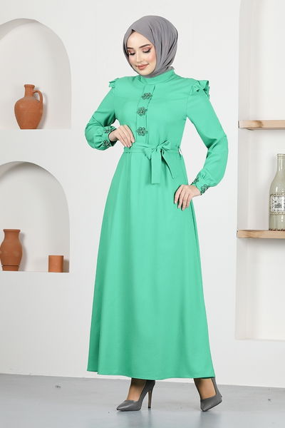 ASN - Belted Dress ASN129 Green - 334397